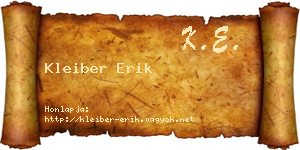 Kleiber Erik névjegykártya