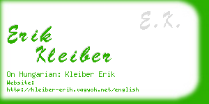 erik kleiber business card